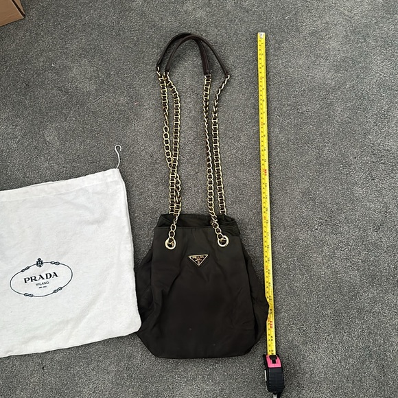 Vintage PRADA Tessuto gold chain bucket shoulder bag - Picture 2 of 10